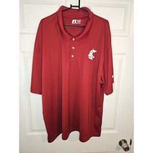 WSU Cougars Polo Shirt Mens Size 3XL Crimson Washington State Short Sleeve